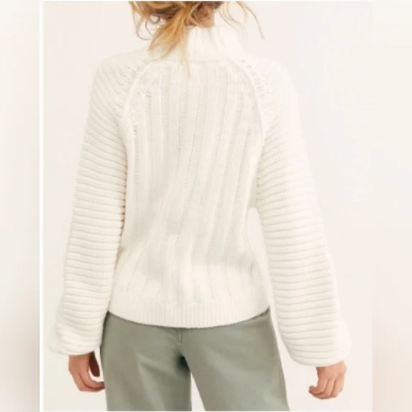 Free People Ivory Chunky Knit Sweater - Picture 6 of 9